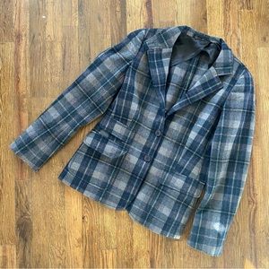 MaxMara Plaid Wool Blazer Suit Jacket